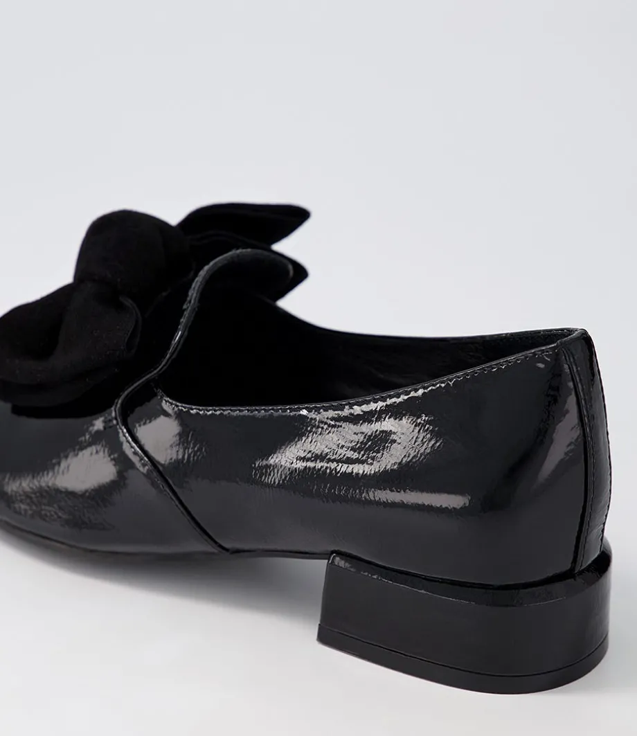 Varva Black Patent Suede Heels