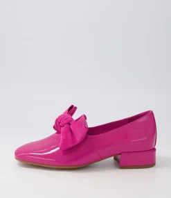 Varva Fuchsia Patent Suede Heels