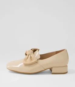 Varva Latte Patent Suede Heels