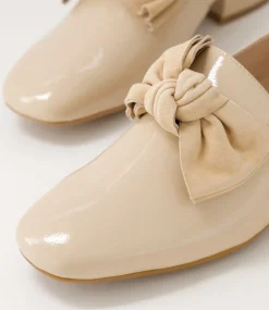 Varva Latte Patent Suede Heels