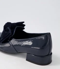 Varva Navy Patent Suede Heels