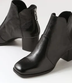 Vascal Black Leather Ankle Boots