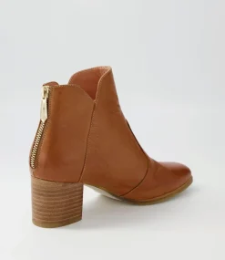 Vascal Tan Leather Ankle Boots