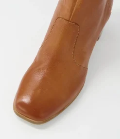 Vascal Tan Leather Ankle Boots