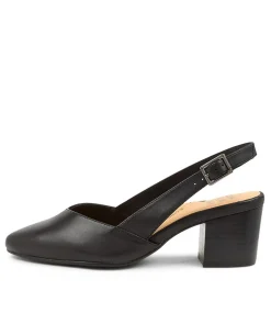 Veera Xw Black Leather Heels