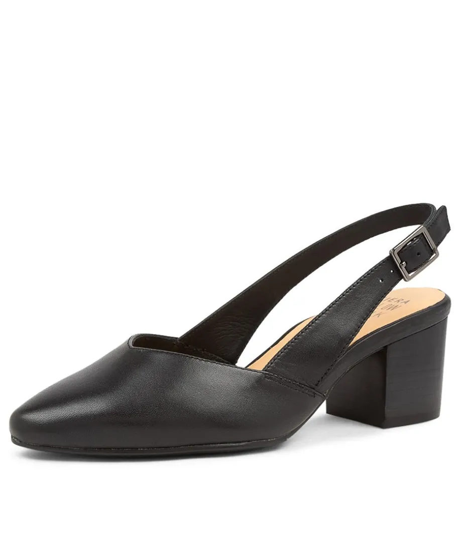 Veera Xw Black Leather Heels
