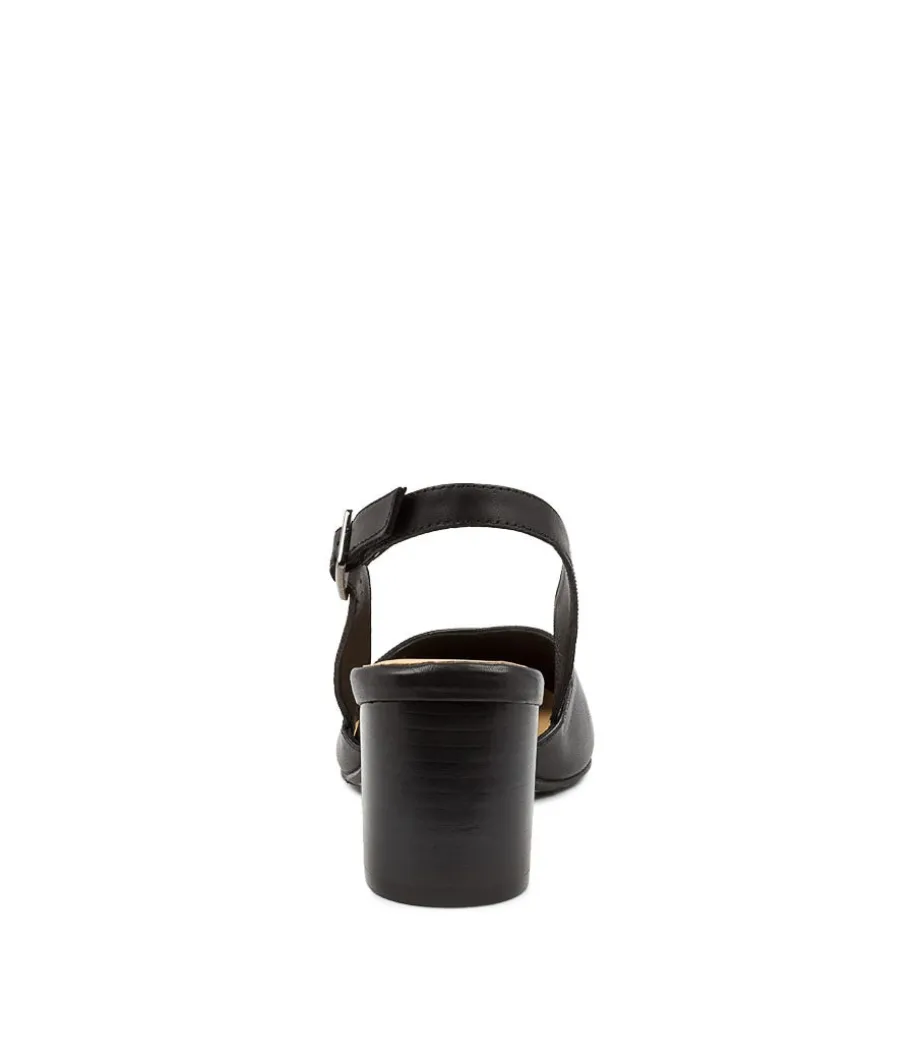 Veera Xw Black Leather Heels