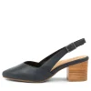 Veera Xw Navy Leather Heels