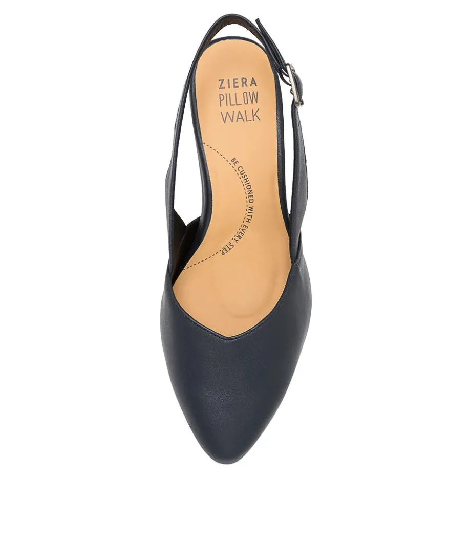 Veera Xw Navy Leather Heels