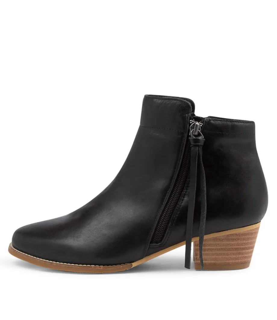 Vendas Xf Black Leather Ankle Boots Nh