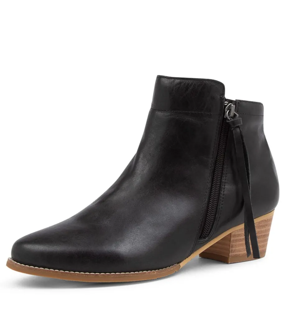 Vendas Xf Black Leather Ankle Boots Nh