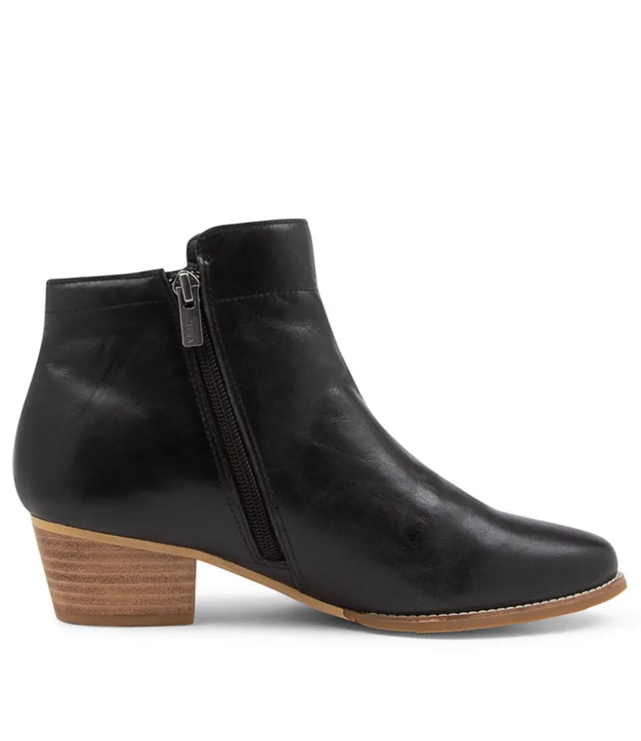 Vendas Xf Black Leather Ankle Boots Nh