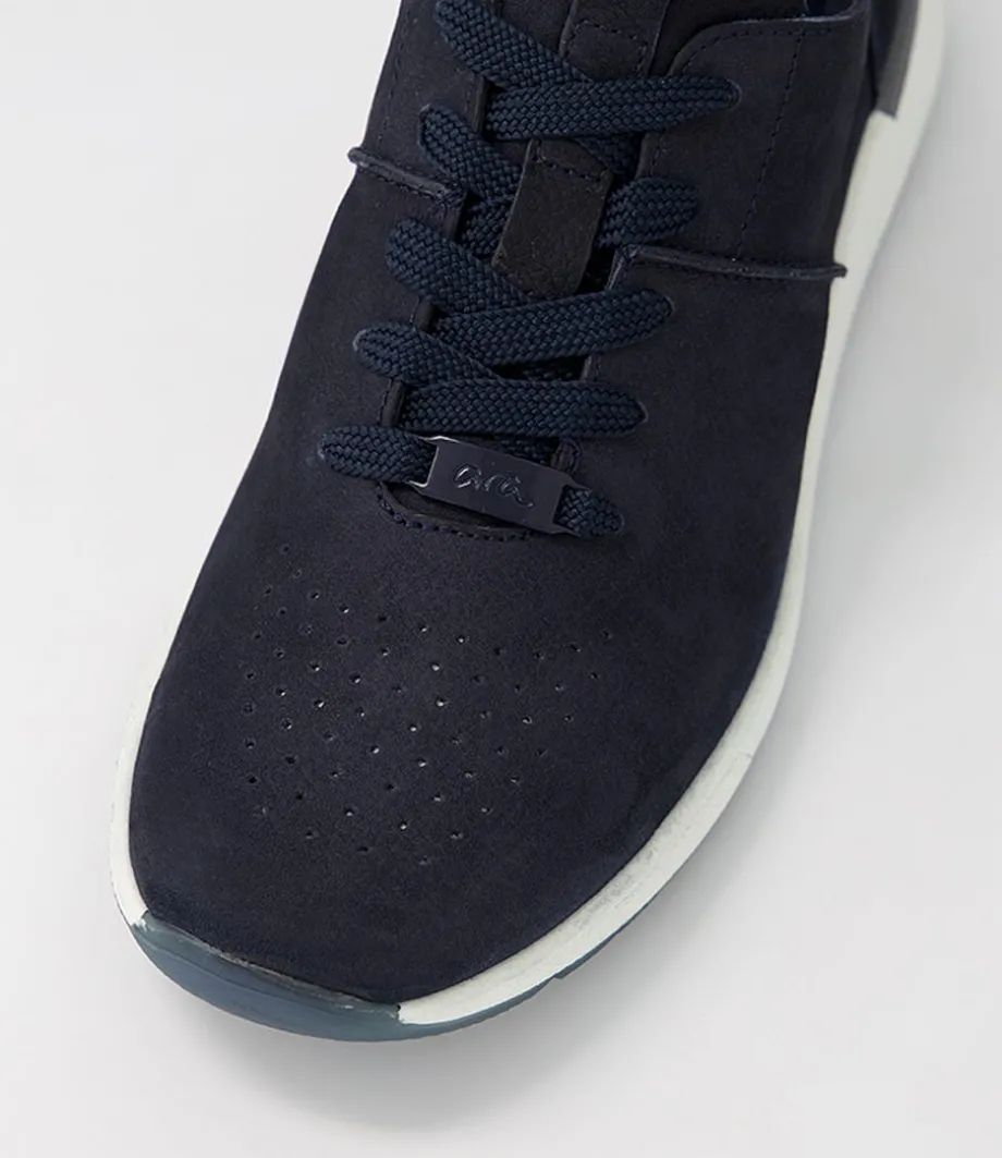 Venice 02 Navy Leather Sneakers