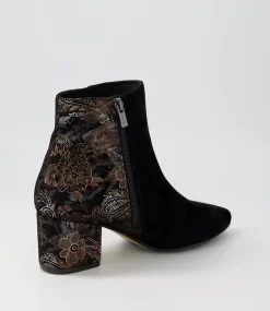 Veyda Xw Black Bronze Paisely Ankle Boots