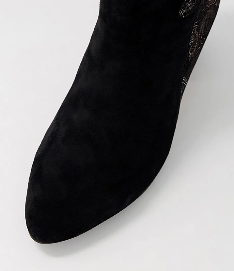 Veyda Xw Black Bronze Paisely Ankle Boots