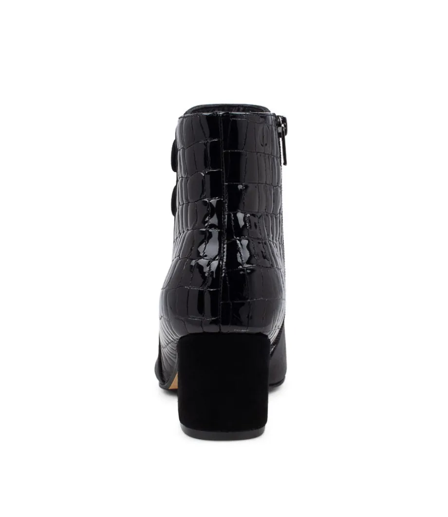 Veyda Xw Black Leather Ankle Boots