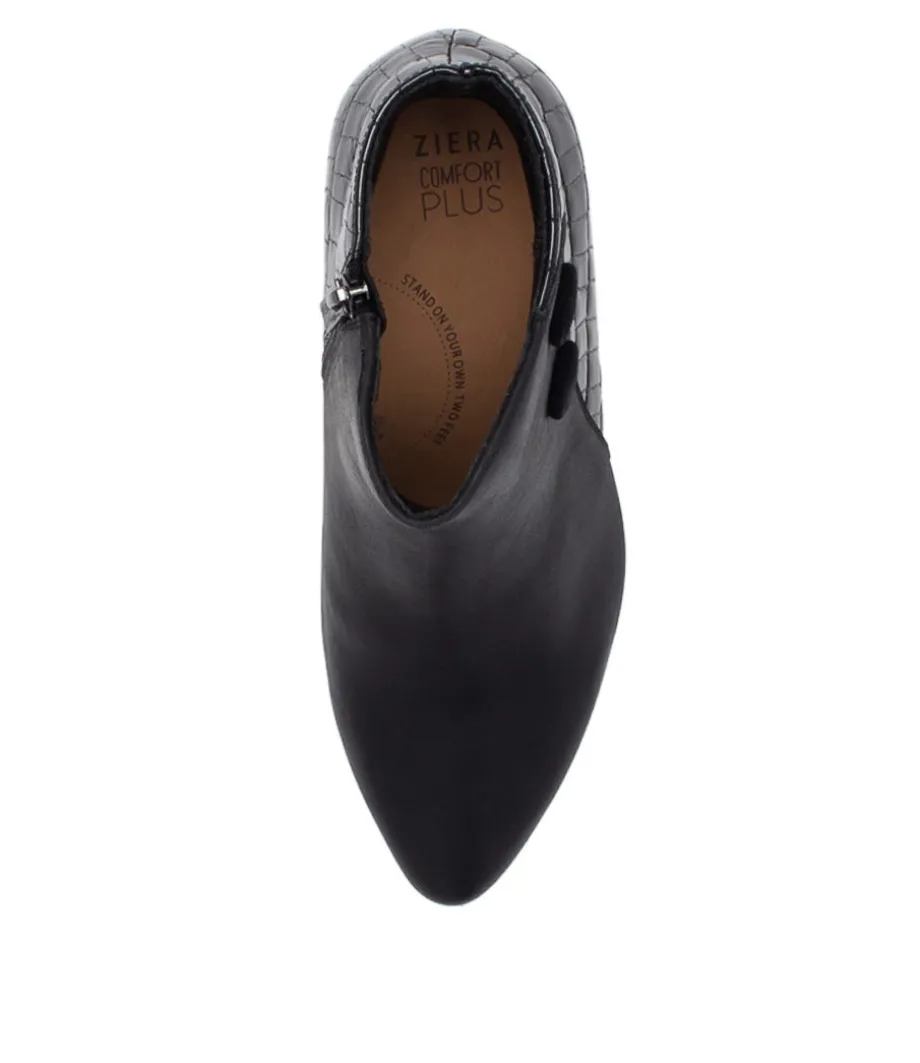 Veyda Xw Black Leather Ankle Boots