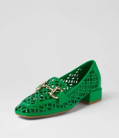 Vilis Bright Emerald Leather Heels