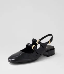 Viraz Black Patent Leather Heels
