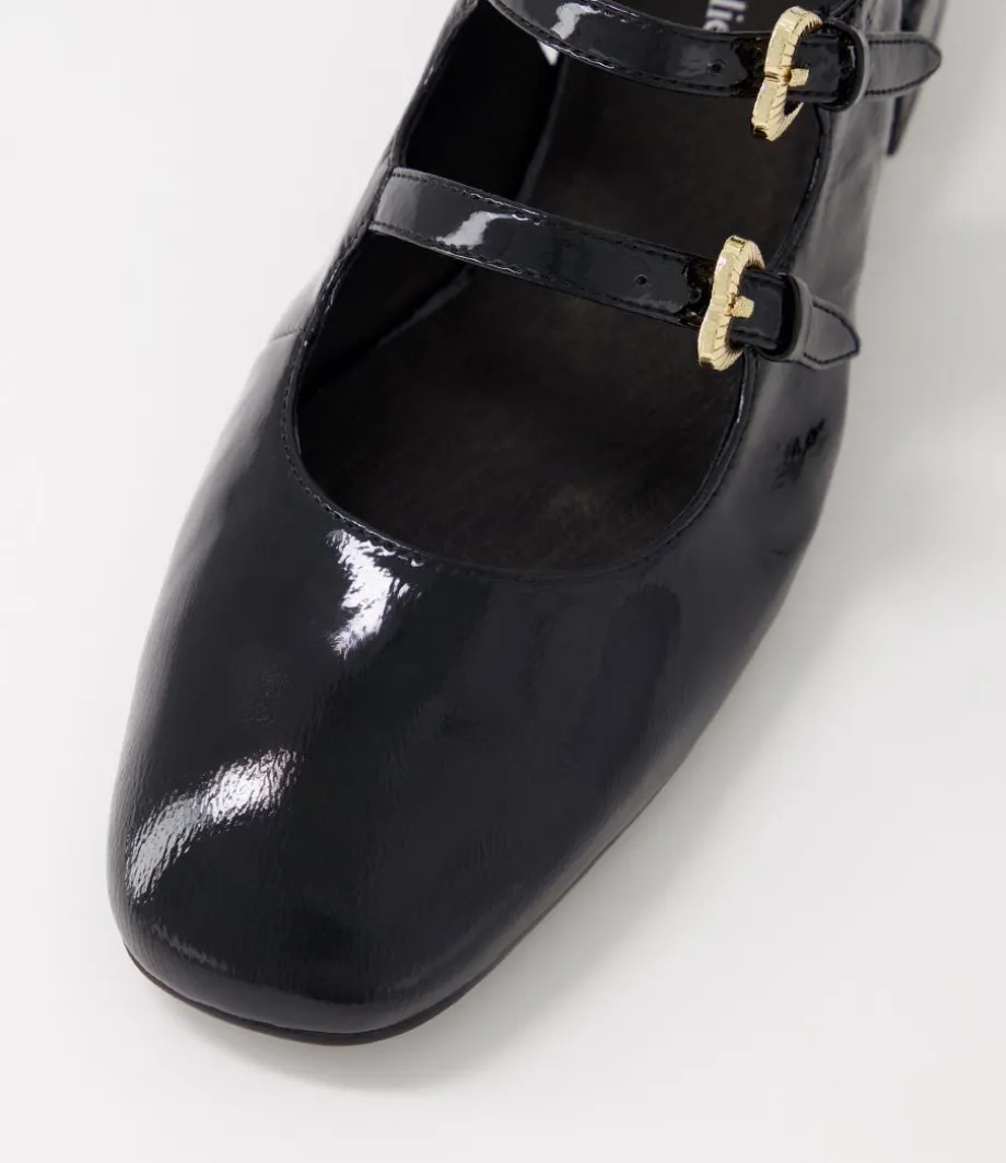 Viraz Black Patent Leather Heels