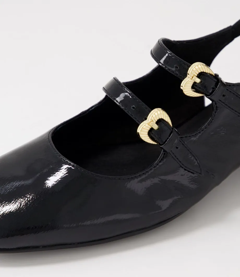 Viraz Black Patent Leather Heels