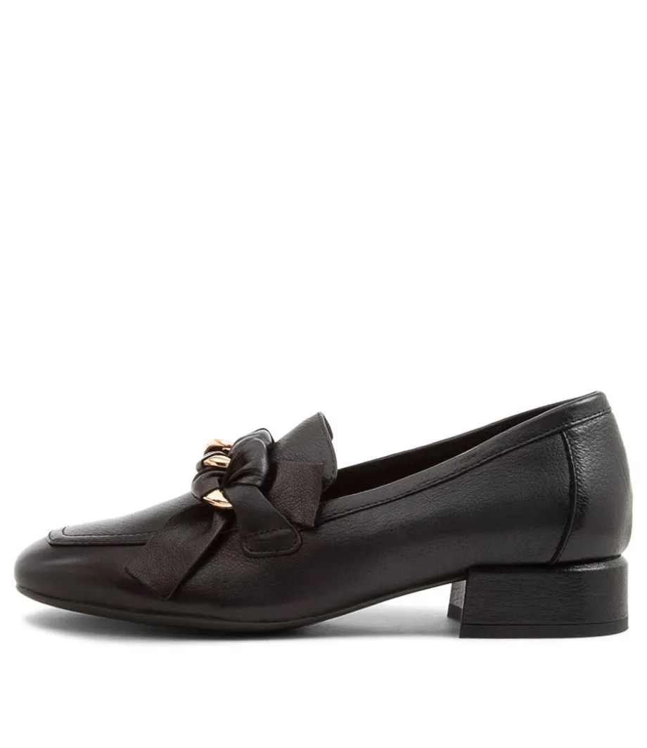 Viserys Black Leather Heels