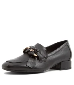 Viserys Black Leather Heels