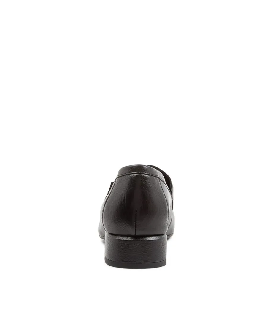 Viserys Black Leather Heels