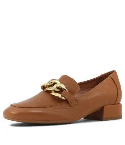 Vivandy Dark Tan Leather Heels