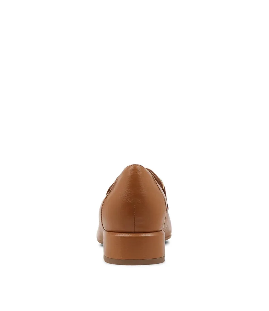 Vivandy Dark Tan Leather Heels