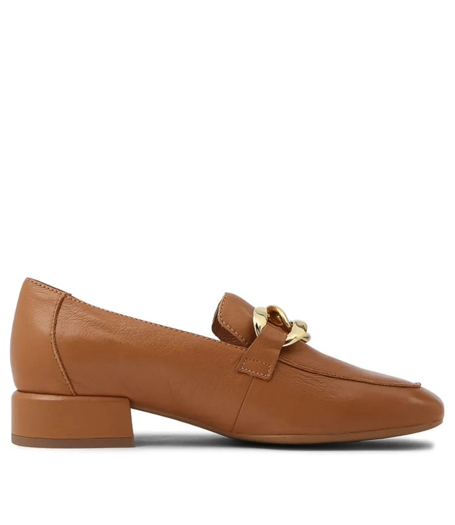 Vivandy Dark Tan Leather Heels
