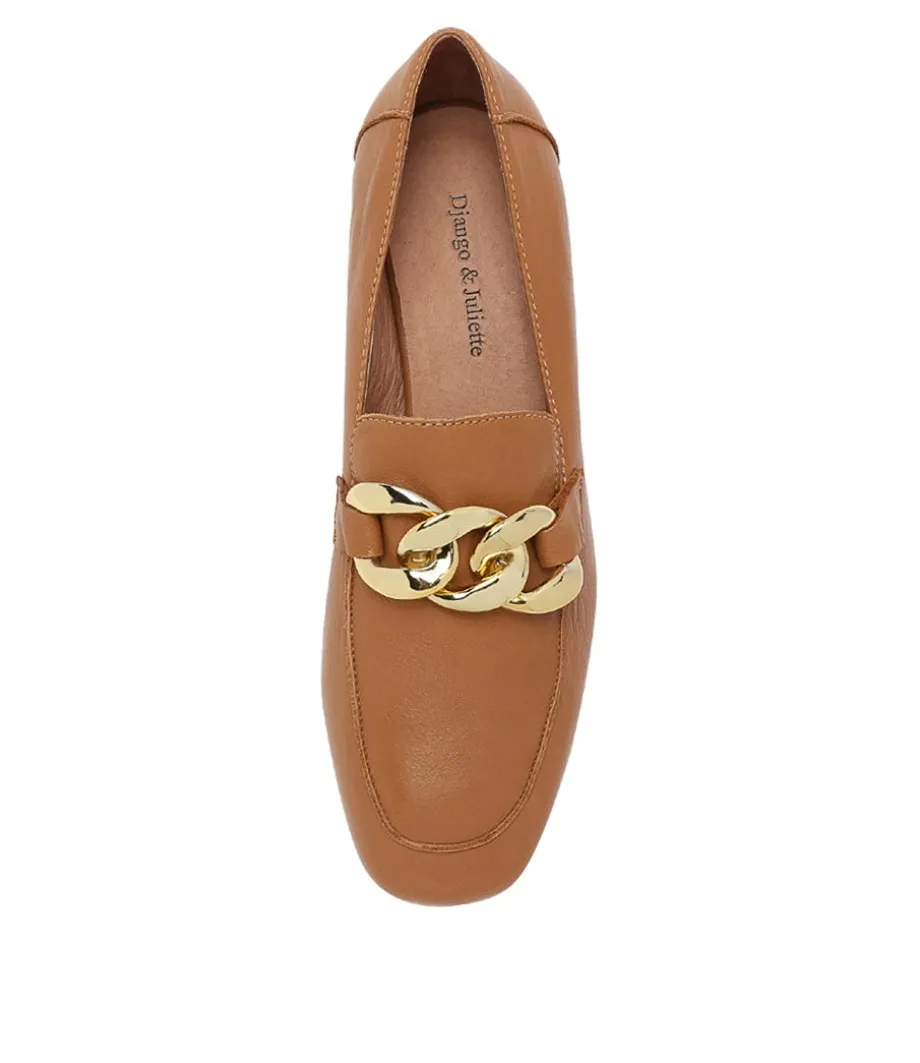 Vivandy Dark Tan Leather Heels