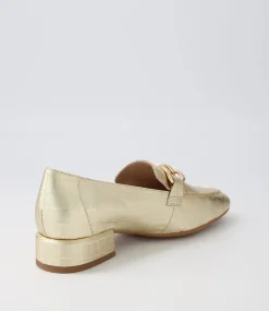Vivandy Gold Croc Leather Heels