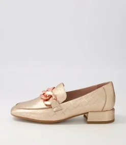 Vivandy Rose Gold Croc Leather Heels