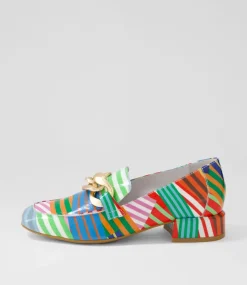 Vivandy Stripe Multi Patent Leather Heels