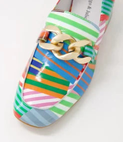 Vivandy Stripe Multi Patent Leather Heels