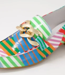 Vivandy Stripe Multi Patent Leather Heels