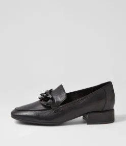 Vivek Black Leather Heels