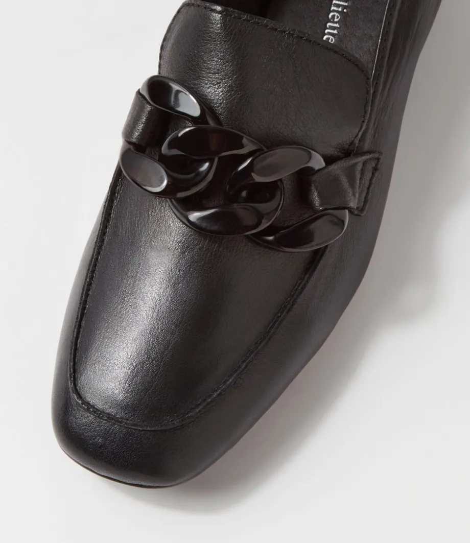 Vivek Black Leather Heels