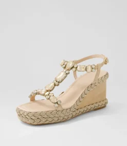 Vontey Latte Suede Jewels Sandals