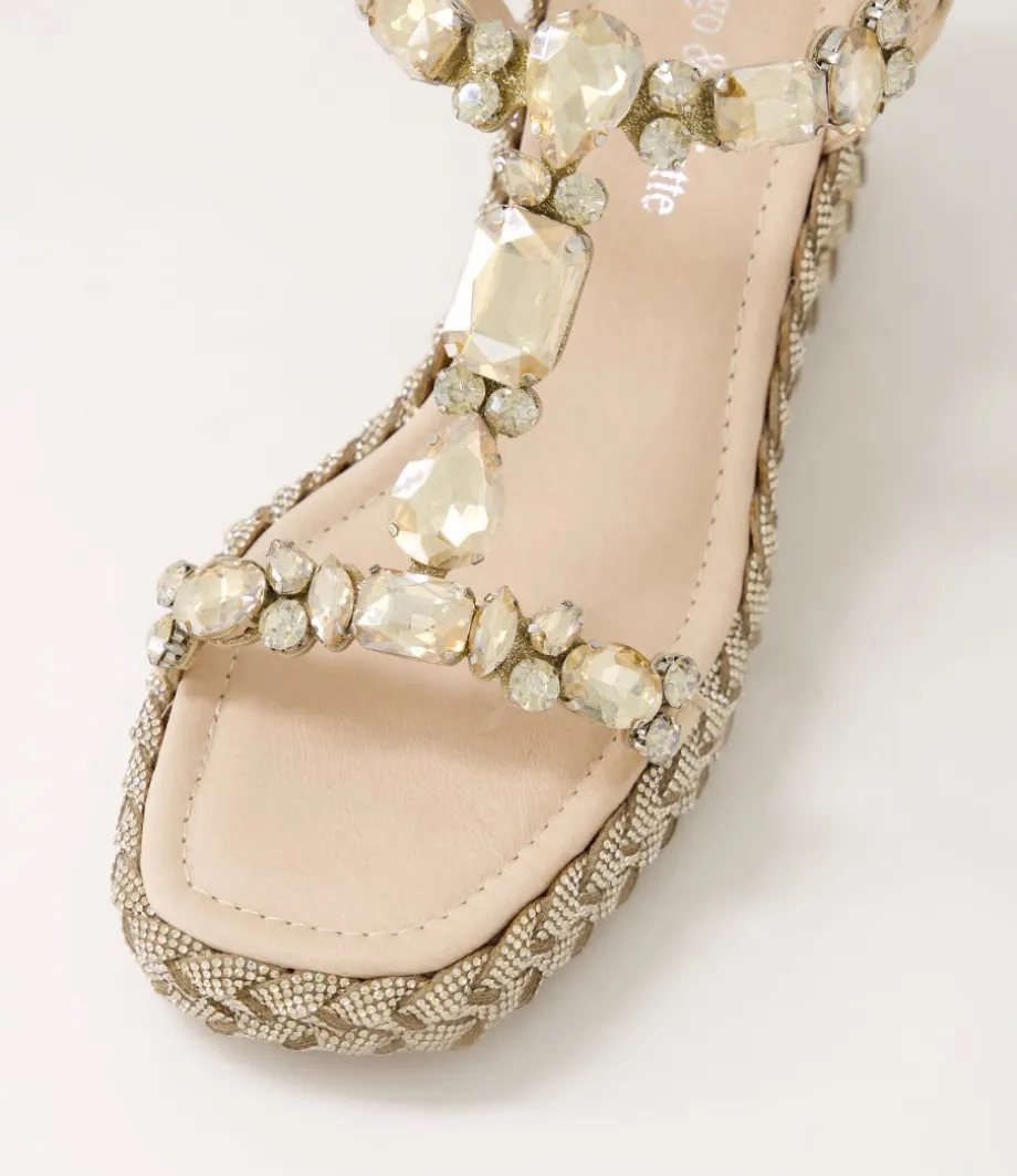 Vontey Latte Suede Jewels Sandals
