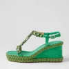 Vontey Light Emerald Suede Jewels Sandals