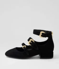 Voslo Black Suede Heels