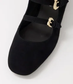 Voslo Black Suede Heels