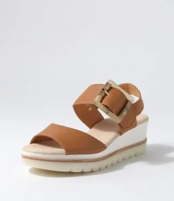 Wacie Dark Tan Leather Sandals