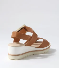 Wacie Dark Tan Leather Sandals