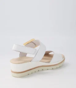 Wacie White Leather Sandals