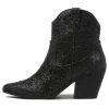 Wagon Black Jewel Fabric Ankle Boots Bh