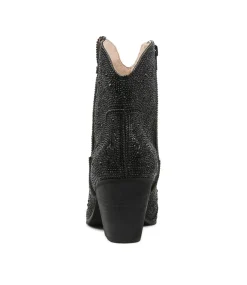 Wagon Black Jewel Fabric Ankle Boots Bh