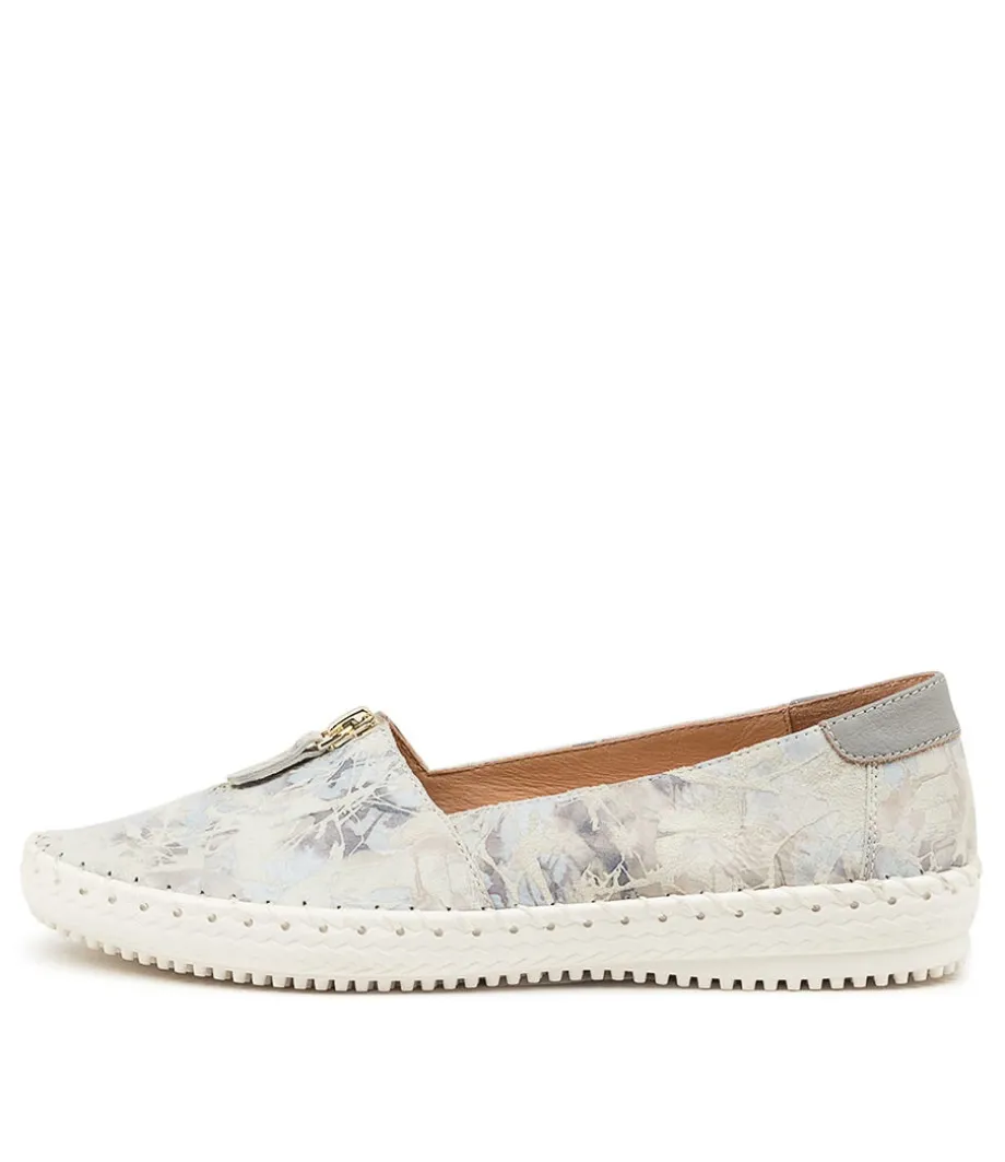 Wandie Grey Spray Paint Misty Leather Shoes
